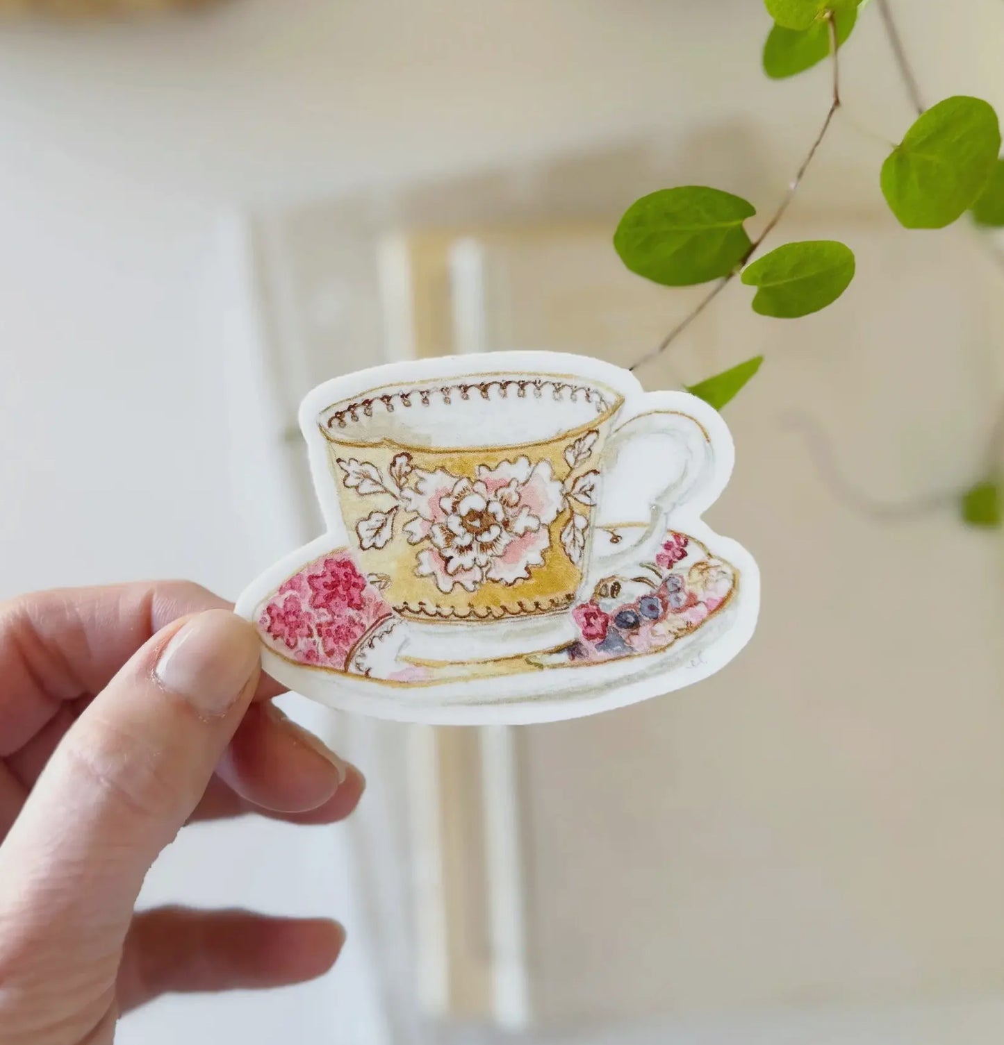 Yellow Teacup Sticker