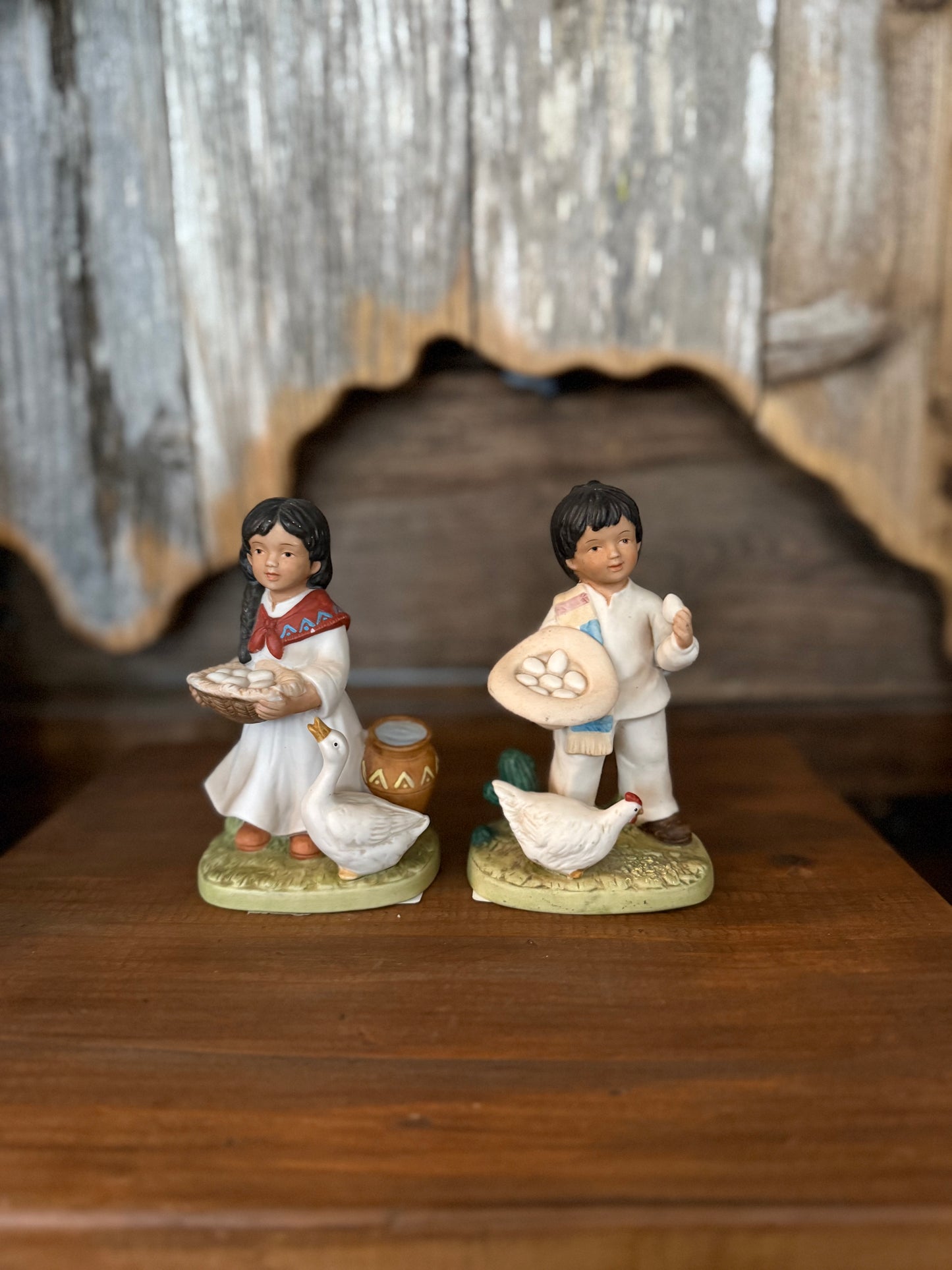 Vintage Homco Girl & Boy Pair