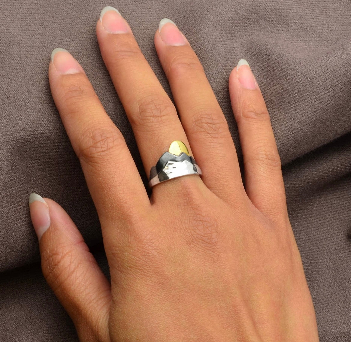 Sterling Silver layered mountain ring