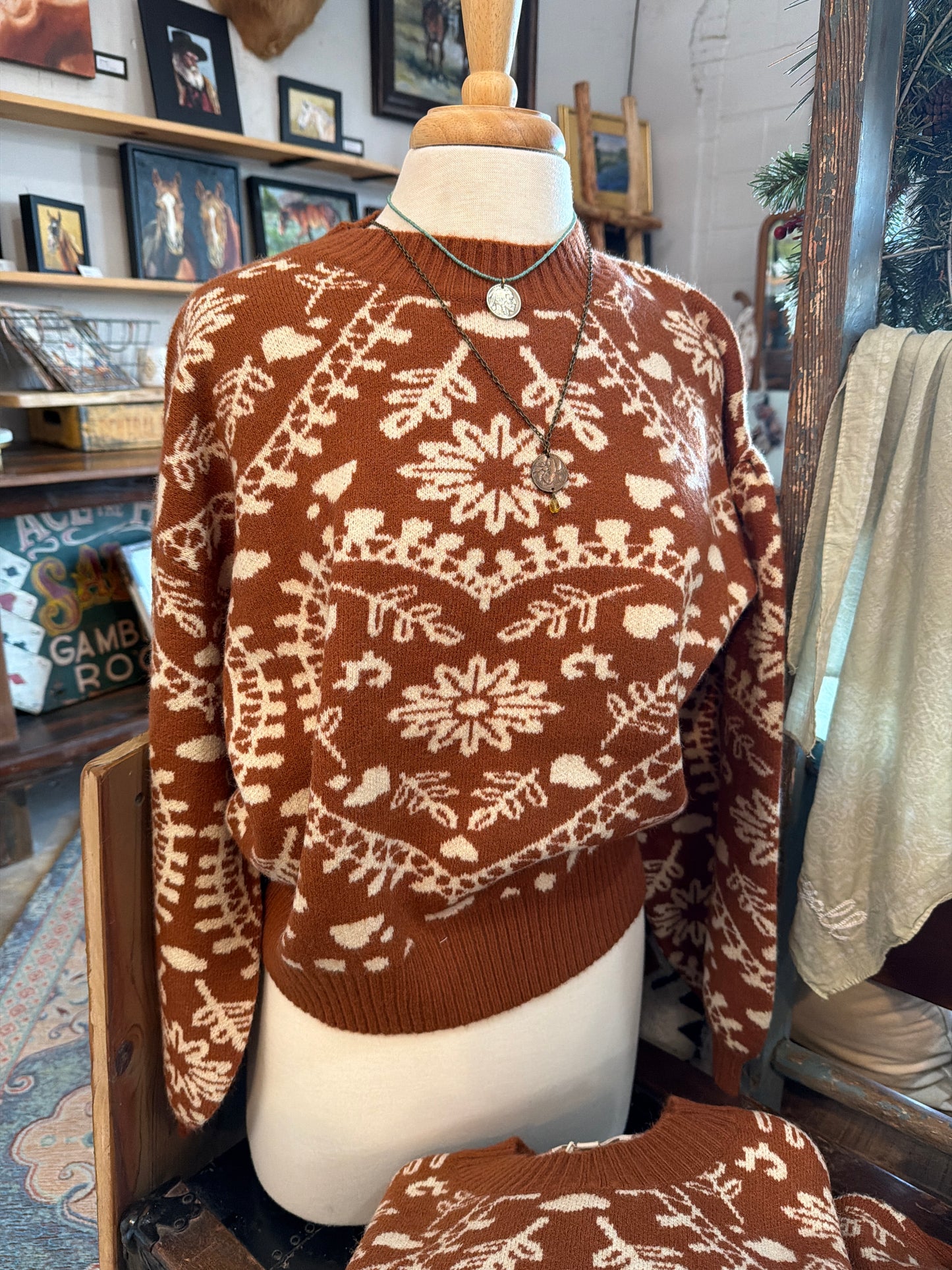 Heart Jacquard knit sweater