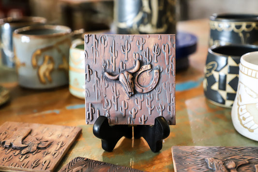 Skull & Horseshoe Decorative Tile