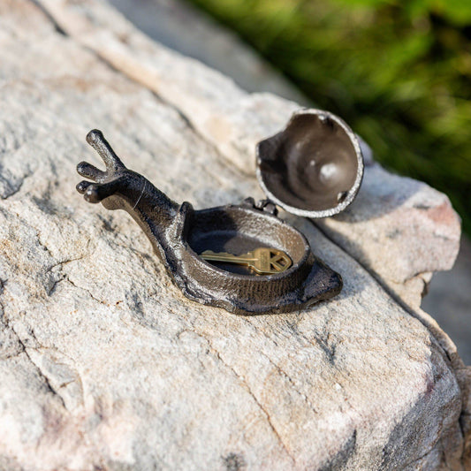 Cast Iron Garden Snail Key Hider