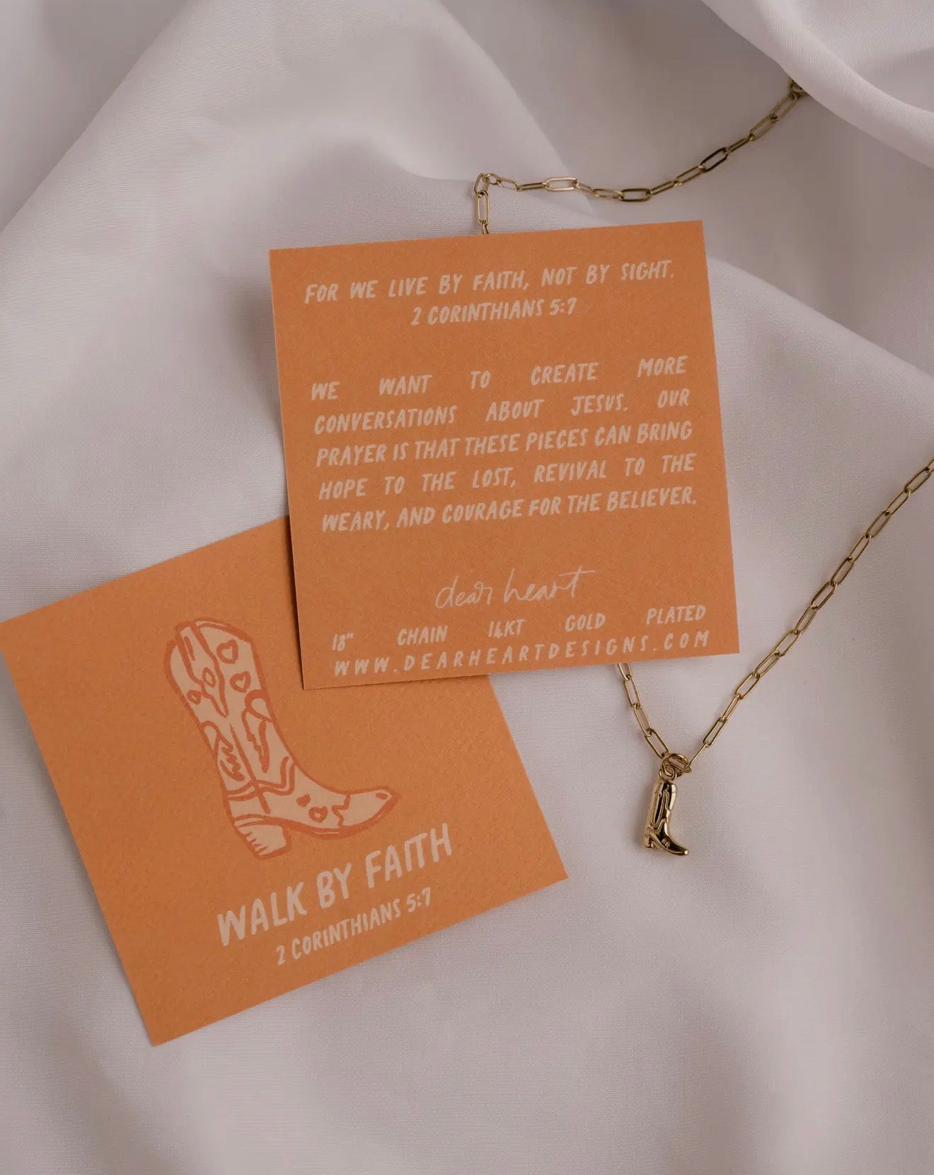 Walk by faith charm necklace