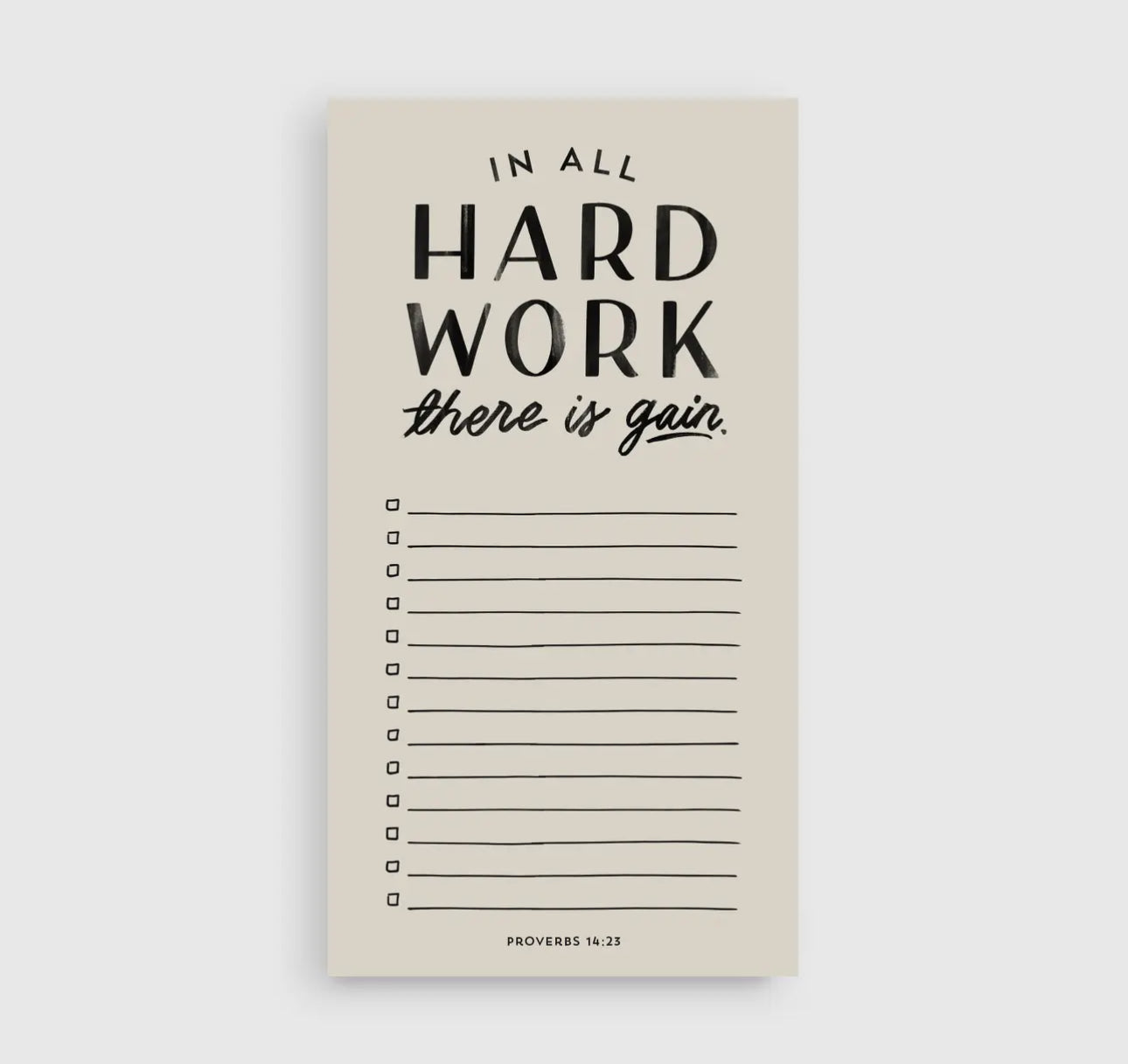 Hard work notepad