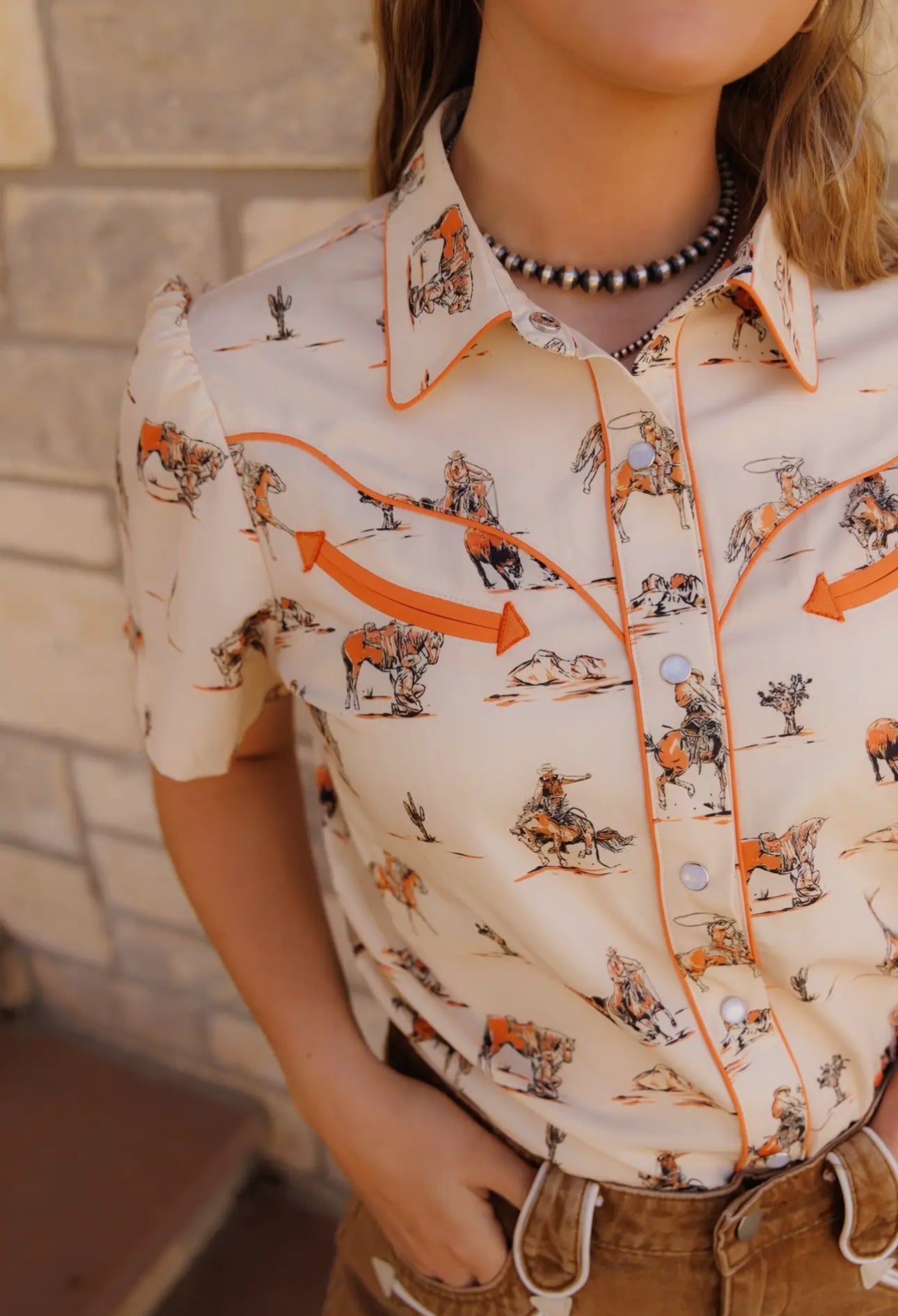 Orange you a cowboy? Pearl snap