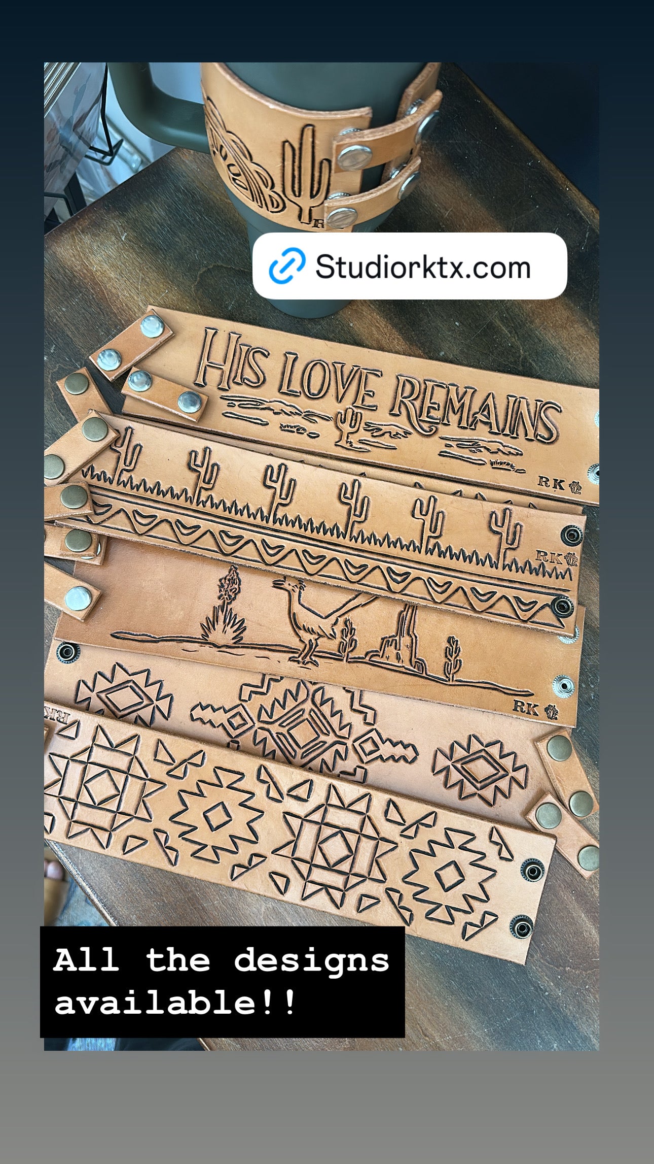 Hand Tooled Leather Stanley Wraps