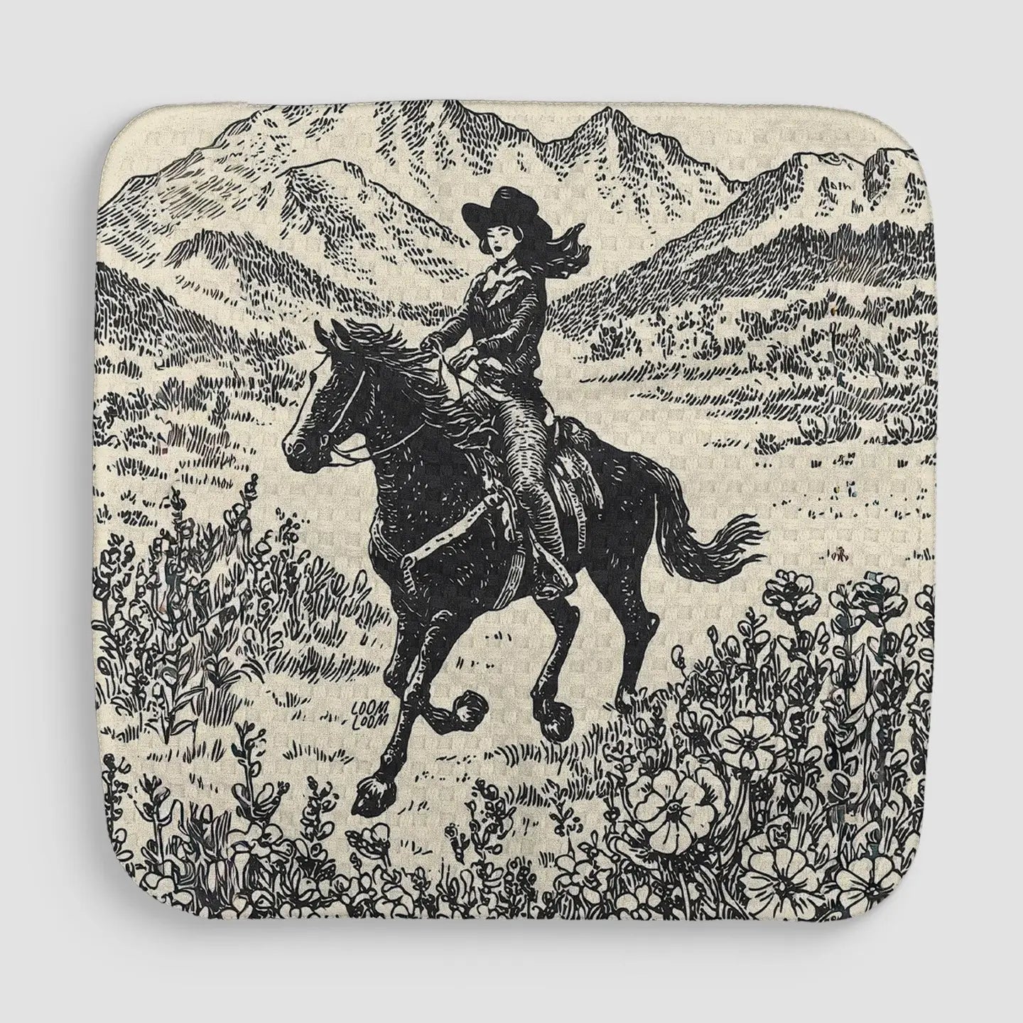 Meadow Cowgirl towel & dish cloth