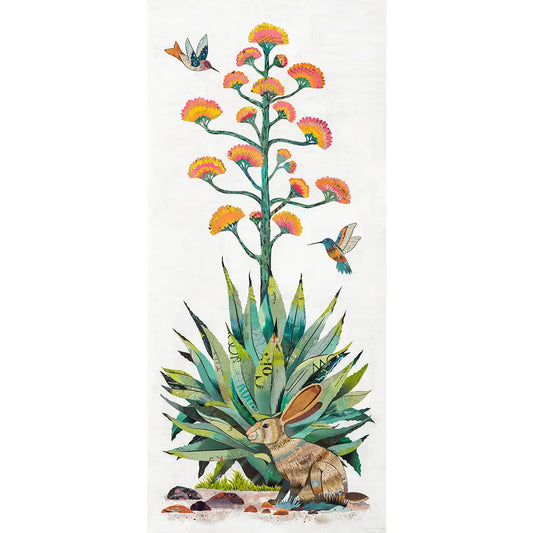 Agave Desert Wall Art | Cactus Country Jackrabbit | Unframed
