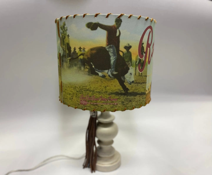 Vintage Bull Rider Lampshade 11-inch