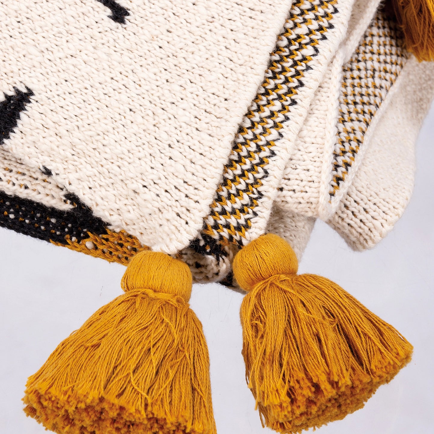 Saffron and Black Aztec Throw