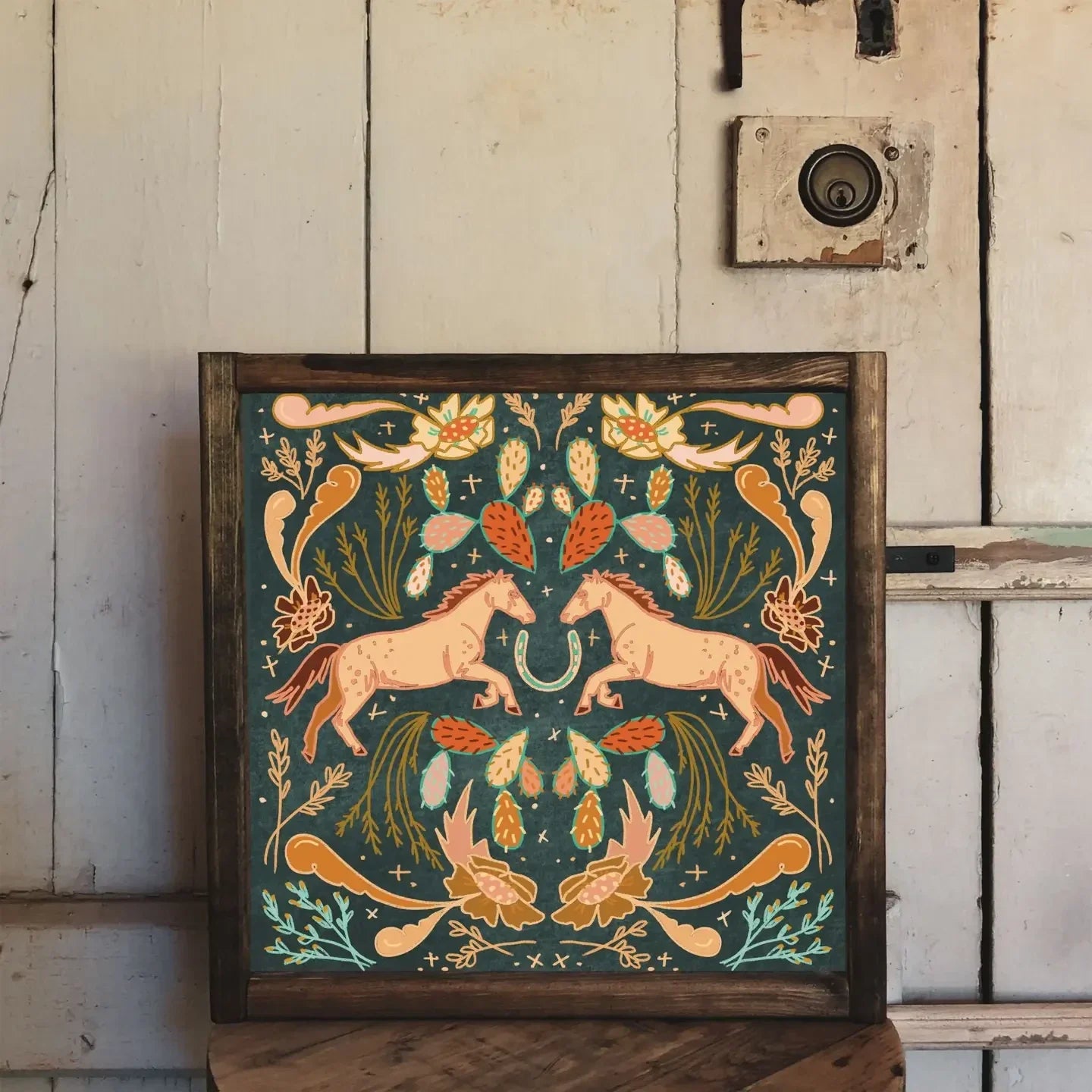 Western Mustang Wild Horse Art Print 8x8