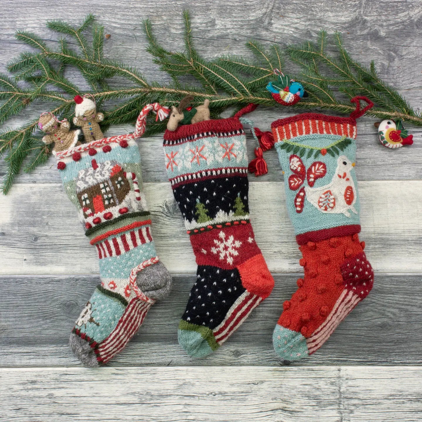 Handknit wool stockings