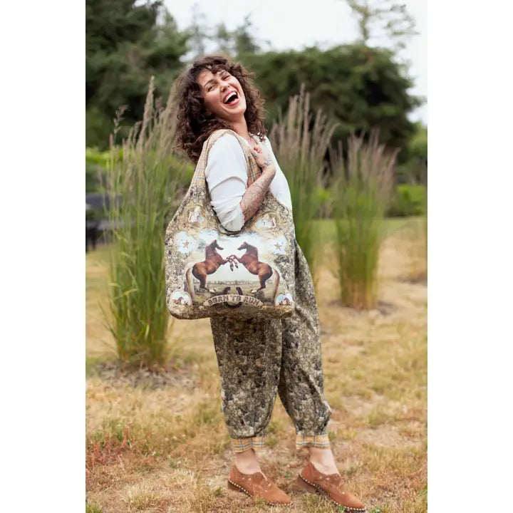 Born To Run Linen Tote Bag