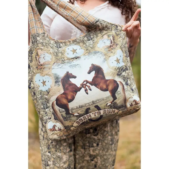 Born To Run Linen Tote Bag